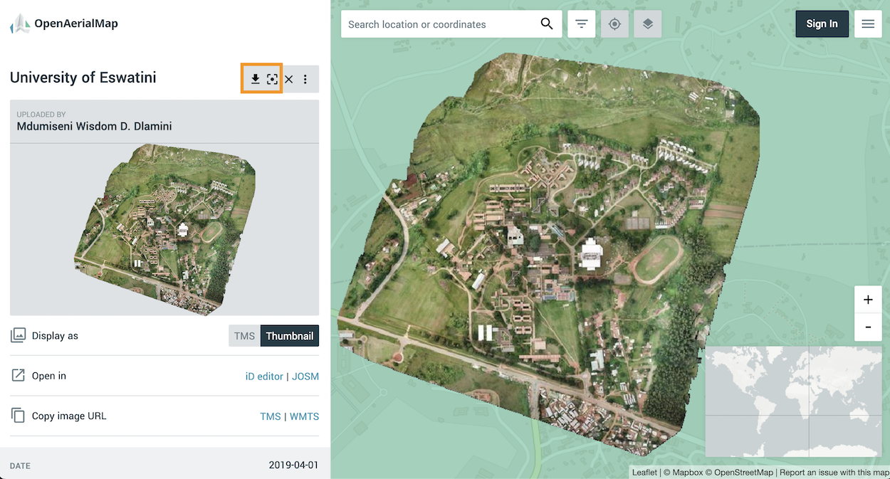 Example imagery of the University of Eswatini